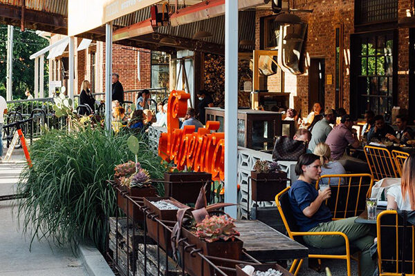 Diners from the sidewalk at Superica at Krog Street Market | 99 Krog St NE, Atlanta, GA 30307